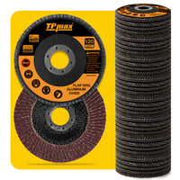 4-1/2" Flap Discs – Aluminum Oxide Grinding & Sanding Wheels for Angle Grinder, Type 27, Mixed Grits (40/60/80/120)