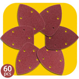 60 PCS Mouse Sander Sandpaper – 3-1/2" x 5-1/2" Hook & Loop Detail Sanding Sheets, 80 to 600 Grit for Wood, Paint, Finishing
