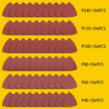 60 PCS 3-1/8" Triangle Sandpaper for Oscillating Multi Tool – Hook & Loop Sanding Sheets, Assorted 40–240 Grits for Wood, Paint, Corners