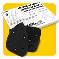 5 Pack Mouse-Shaped Foam Interface Pads – 5-Hole Soft Hook & Loop Cushion Backing Pads for Detail Sanders, Woodworking Use