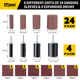 28 PCS Sanding Drum & Sleeve Kit for Drill – 2" Long, Mixed Grits, Assorted Diameters (1/2", 3/4", 1", 1-1/2") for Woodworking & DIY