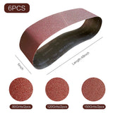 6" x 48" (150 x 1220mm) Sanding Belt – Premium Aluminum Oxide Abrasive Sandpaper for Belt Sander, Mix Grit (6 Pack: 80/120/150 Grit)