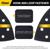 5 Pack 3-1/2” Triangle Interface Pads – 6 Hole Soft Foam Hook & Loop Cushion Pads for Triangular Shaped Mouse Size Sander and Corner Sanding