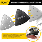 5 Pack 3-1/2” Triangle Interface Pads – 6 Hole Soft Foam Hook & Loop Cushion Pads for Triangular Shaped Mouse Size Sander and Corner Sanding