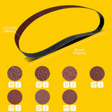 1-1/2" x 30" (38 x 762mm) Sanding Belt – Premium Aluminum Oxide Abrasive Sandpaper for Belt Sander, Mix Grit (21 Pack: 40/60/80/120/150/240/400 Grit)