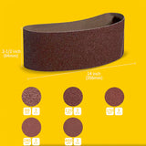 2-1/2" x 14" (64 x 356mm) Sanding Belt – Premium Aluminum Oxide Abrasive Sandpaper for Belt Sander, Mix Grit (15 Pack: 80/120/150/240/400 Grit)