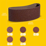 4" x 21" (100 x 533mm) Sanding Belt – Premium Aluminum Oxide Abrasive Sandpaper for Belt Sander, Mix Grit (15 Pack: 80/120/150/240/400 Grit)