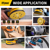 5 Inch 8 Hole Gold Sanding Discs – Mixed Grit Hook and Loop Sandpaper for Random Orbital Sander (40/60/80/100/120/150/180/220/240/320/400/600/800 Grit)