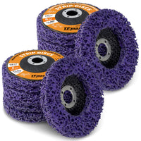 TPmax 5" x7/8" Abrasive Disc – Rust Paint Oxidation Remover Poly Strip Wheel for Angle Grinder, 10 Pack (Purple, Blue)