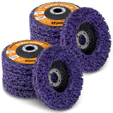 TPmax 5" x7/8" Abrasive Disc – Rust Paint Oxidation Remover Poly Strip Wheel for Angle Grinder, 10 Pack (Purple, Blue)