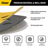 6 Inch 6 Hole Gold Sanding Discs – Mixed Grit Hook and Loop Sandpaper for Random Orbital Sander (40/60/80/100/120/150/180/220/240/320/400/600/800 Grit)