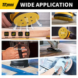 6 Inch 6 Hole Gold Sanding Discs – Mixed Grit Hook and Loop Sandpaper for Random Orbital Sander (40/60/80/100/120/150/180/220/240/320/400/600/800 Grit)