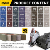 45 Piece 1/2" x 12" Knife Sharpener Sanding Belt Kit for Work Sharp Knife & Tool Sharpener (WSKTS & WSKTS-KT/Mk.1 & Mk.2) - Multiple Grits
