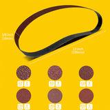 3/8" x 13" (10 x 330mm) Sanding Belt – Premium Aluminum Oxide Abrasive Sandpaper for Belt Sander, Mix Grit (48 Pack: 60/80/120/150/240/400 Grit)