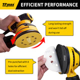 5" Interface Pads & Sanding Discs Combo – 5 Pack 8-Hole Soft Hook & Loop Buffer Pads with 70PCS 5-Inch Gold Hook & Loop Sandpaper for Orbital Sanders