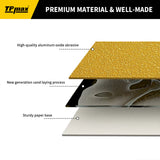 5" Interface Pads & Sanding Discs Combo – 5 Pack 8-Hole Soft Hook & Loop Buffer Pads with 70PCS 5-Inch Gold Hook & Loop Sandpaper for Orbital Sanders