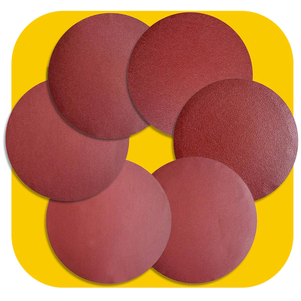 PSA Aluminum Oxide Sanding Discs – Self Stick No-Hole Sandpaper for Disc Sanders, Multi Size (5 to 12 Inch), Mixed Grit (60–400 Grit)
