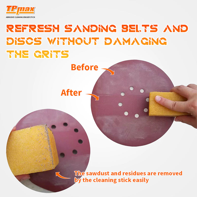 2" x 2" x 12" Inch Abrasive Cleaning Eraser Stick for Cleaning Abrasive Sanding Belts & Sanding Discs Sandpaper Rough Tape, Skateboard and Shoes Natural Rubber Build