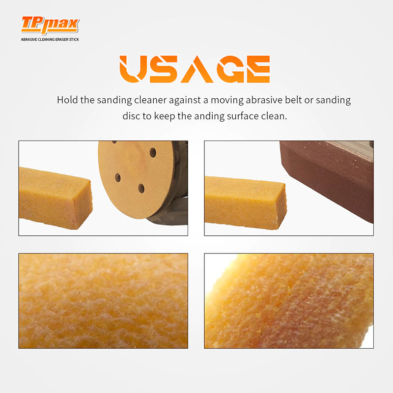 2" x 2" x 12" Inch Abrasive Cleaning Eraser Stick for Cleaning Abrasive Sanding Belts & Sanding Discs Sandpaper Rough Tape, Skateboard and Shoes Natural Rubber Build
