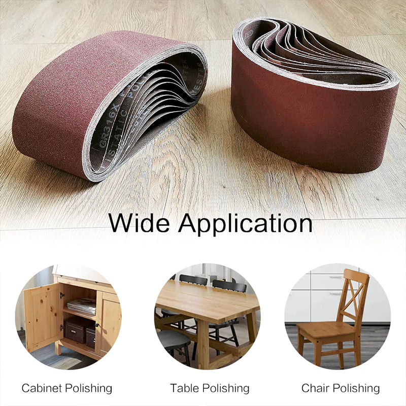 1" x 42" (25 x 1067mm) Sanding Belt – Premium Aluminum Oxide Abrasive Sandpaper for Belt Sanders, Single Grit, 12 Pack