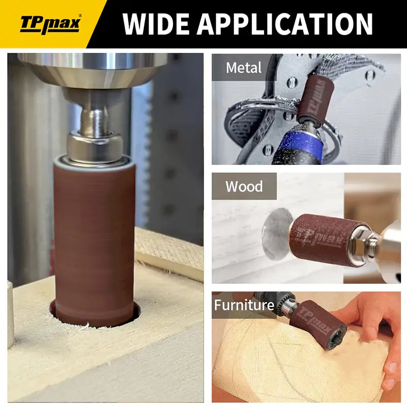 24 PCS Spindle Sanding Sleeves – 2" Long, Assorted Diameters (1/2"-1-1/2"), 60/80/120 Grit or Mixed Grit (60–400) for Drum & Spindle Sanders