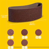 2-1/2" x 16" (64 x 406mm)  Sanding Belt – Premium Aluminum Oxide Abrasive Sandpaper for Belt Sander, Mix Grit  (15 Pack: 80/120/150/240/400 Grit)